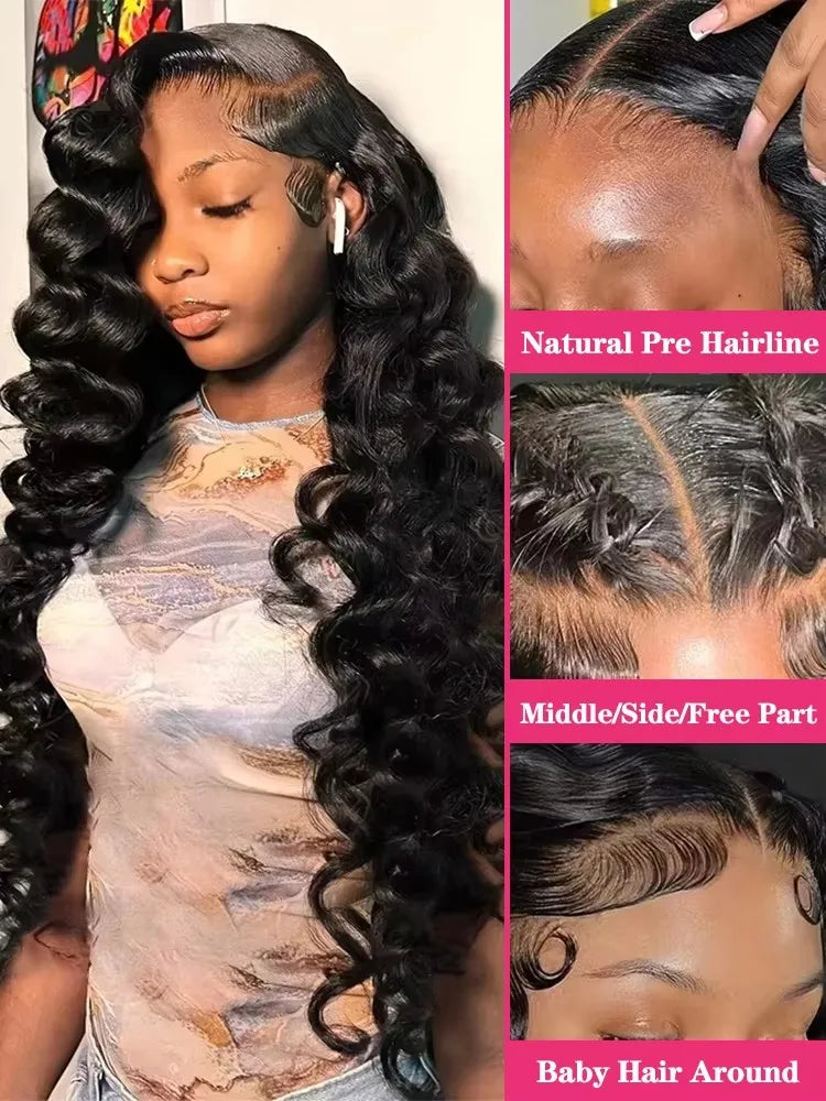 Premium 13x6 HD Lace Frontal Wig - 200 Density Brazilian Remy Human Hair Loose Wave Wig for Women