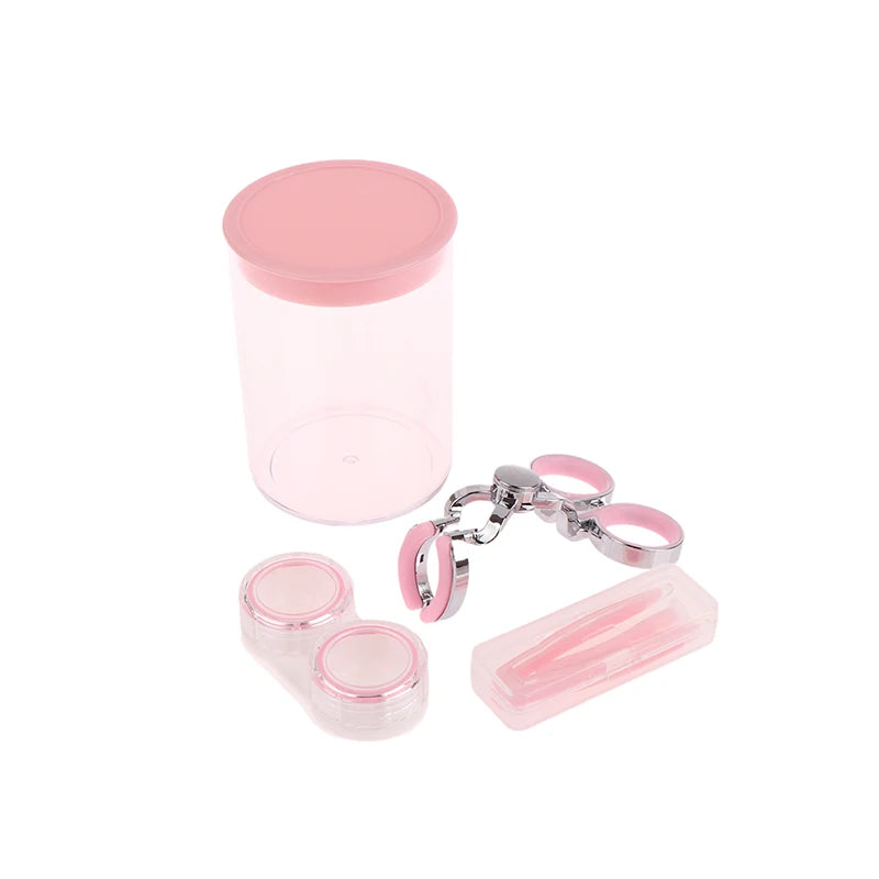 6Pcs/Set Contact Lens Wearing Tool Kit Tweezers Suction Stick Lenses Storage Soaking Box Integrated Clamp And Bucket
