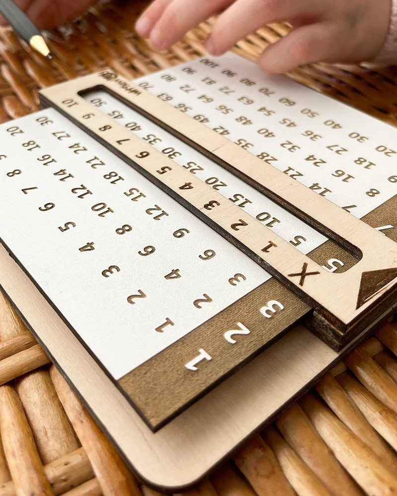 Children Wooden Slidable Multiplication Tables Montessori Toys Math Counting Board Teaching Tool Learn Educational Toys for Kids