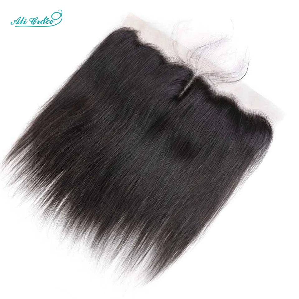 ALI GRACE Hair HD Lace Frontal 13X4 Brazilian Straight Hair Ear To Ear Frontal 100% Remy Human Hair Middle/Free Part Lace Front
