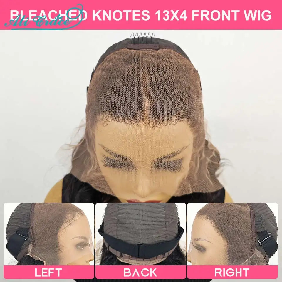 Ali Grace Straight Human Hair Wigs Bleached Knots 13x4 Lace Front Wig Brazilian Straight Hair Pre-plucked Hairline For Women