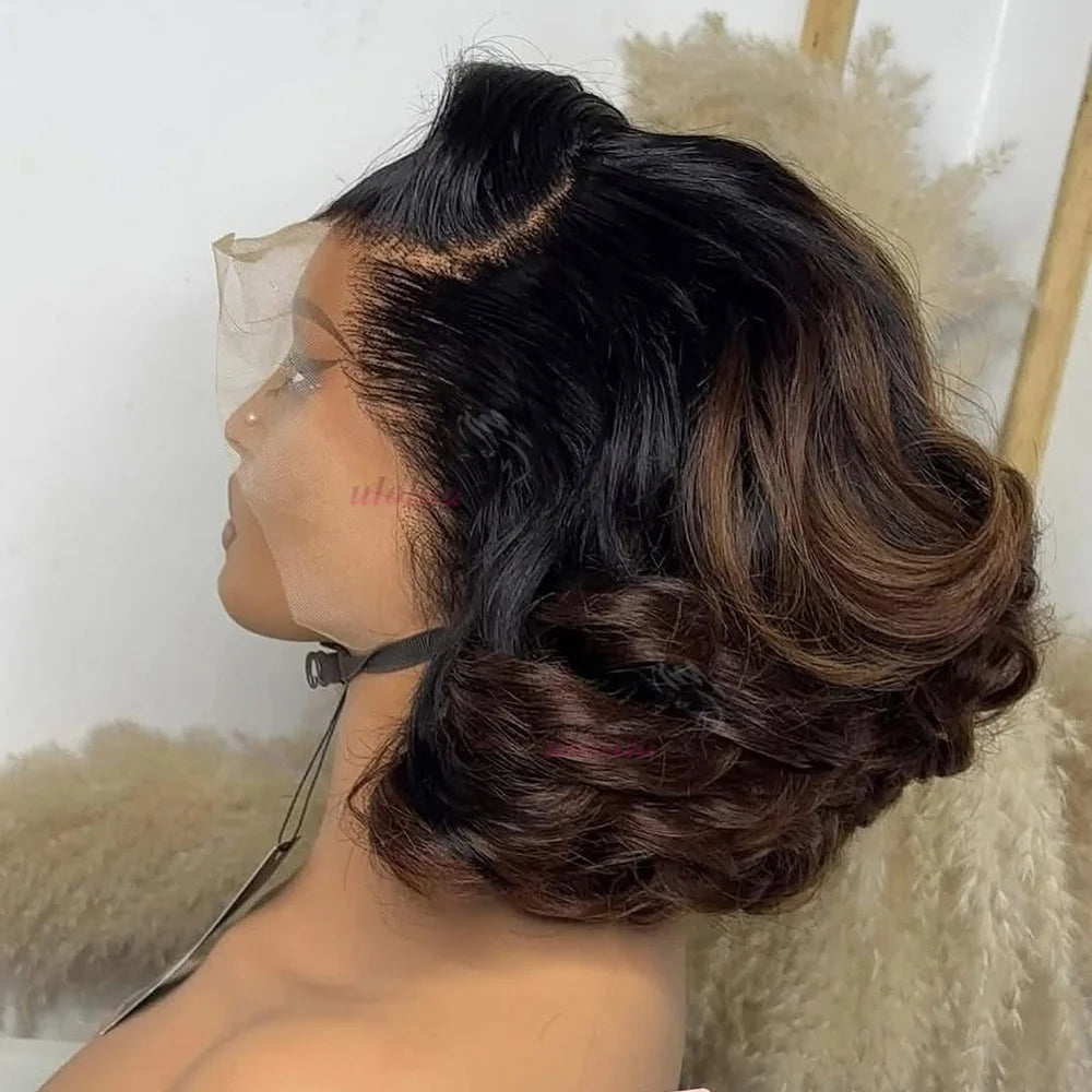 Chocolate Brown Ombre Loose Wave 4x4 HD Lace Closure Wig - 100% Vietnamese Human Hair