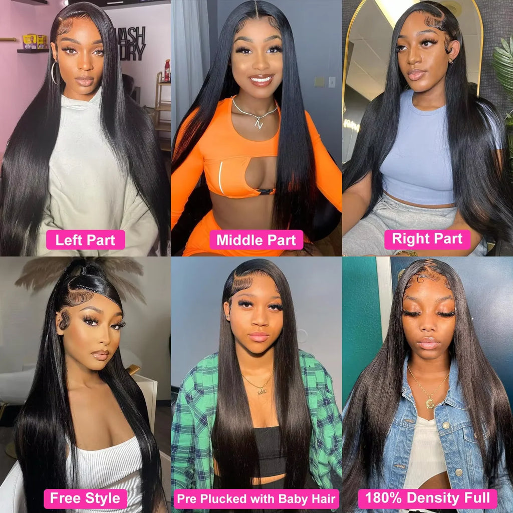 Queenlike Hair Real HD Lace Wig Raw Human Hair 13x4 Full Frontal Wigs Human Hair Straight HD Transparent Lace Human Hair Wigs