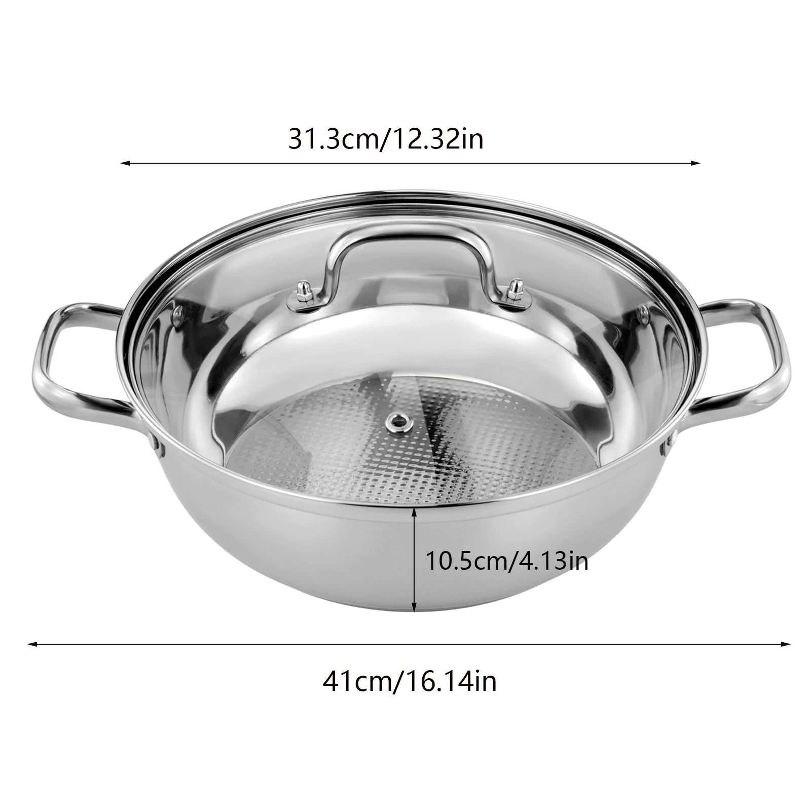 5 Tier  26/28/30/32cm Steame Cooker Steamer Pan Cook Food Veg Pot Stainless Steel Silver w/Glass Lid