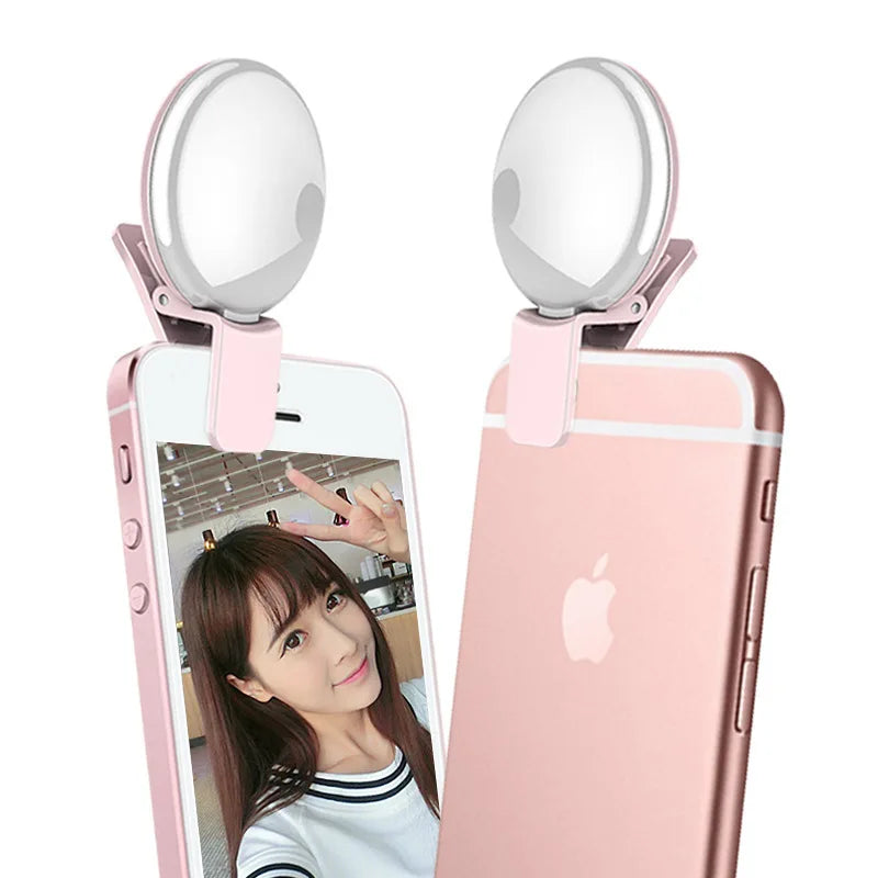 Portable Cell Phone Fill Selfie Ring Light LED Lamp Anchor Photo Beauty Video LightFor Smartphone Universal Iphone Accessories