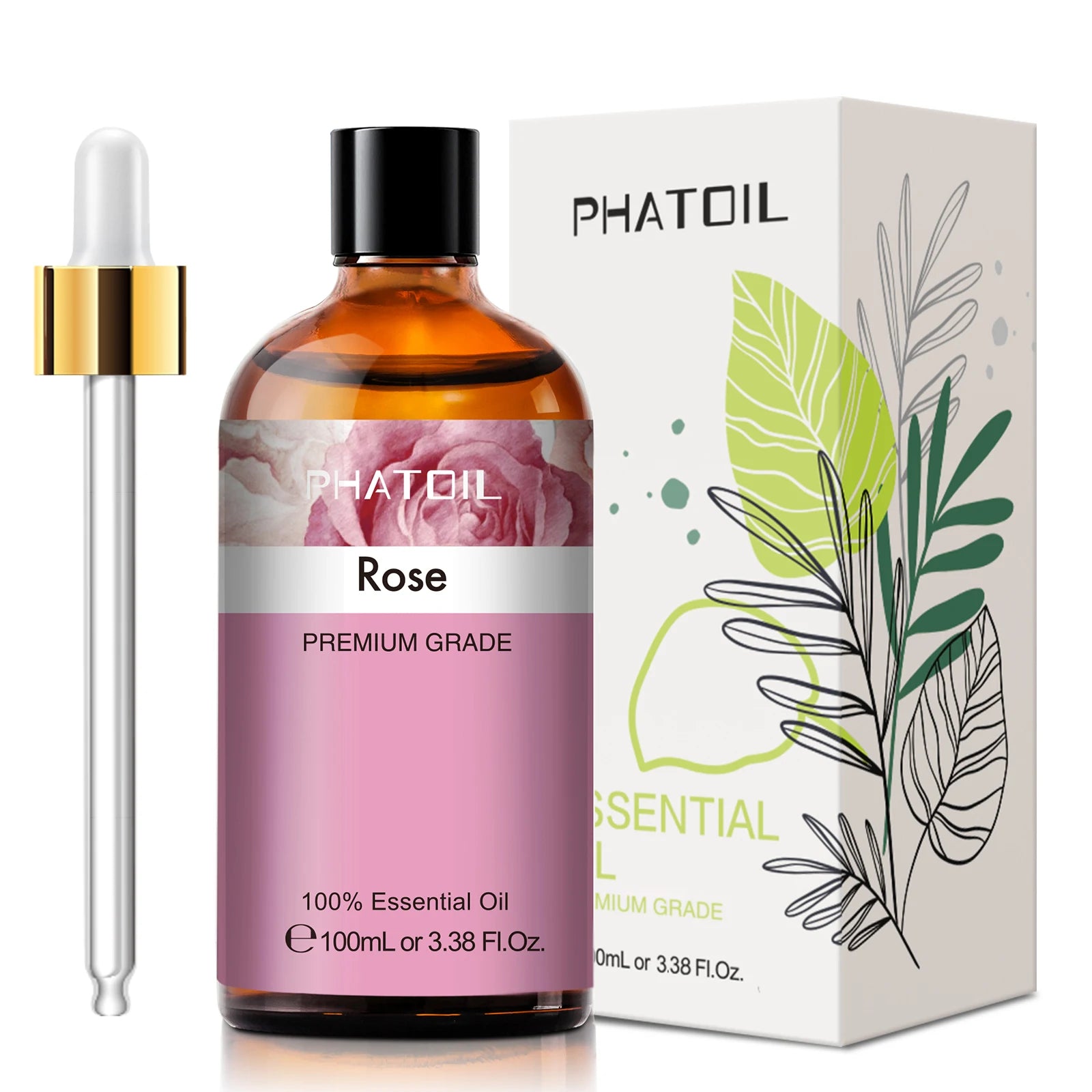 PHATOIL 100ML Spearmint Pure Natural Rose Essential Oils for Humidifier Diffuser Spa Massage Clove Bud Oregano Helichrysum