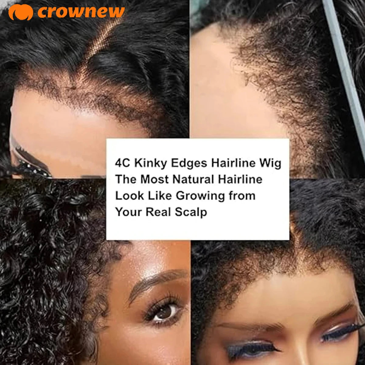 4C KinKy Edges Curly Baby Hair Natural Hairline Curly Lace Front Human Hair Wig 13X4 Hd Lace Front Human Hair Wig Preplucked Wig