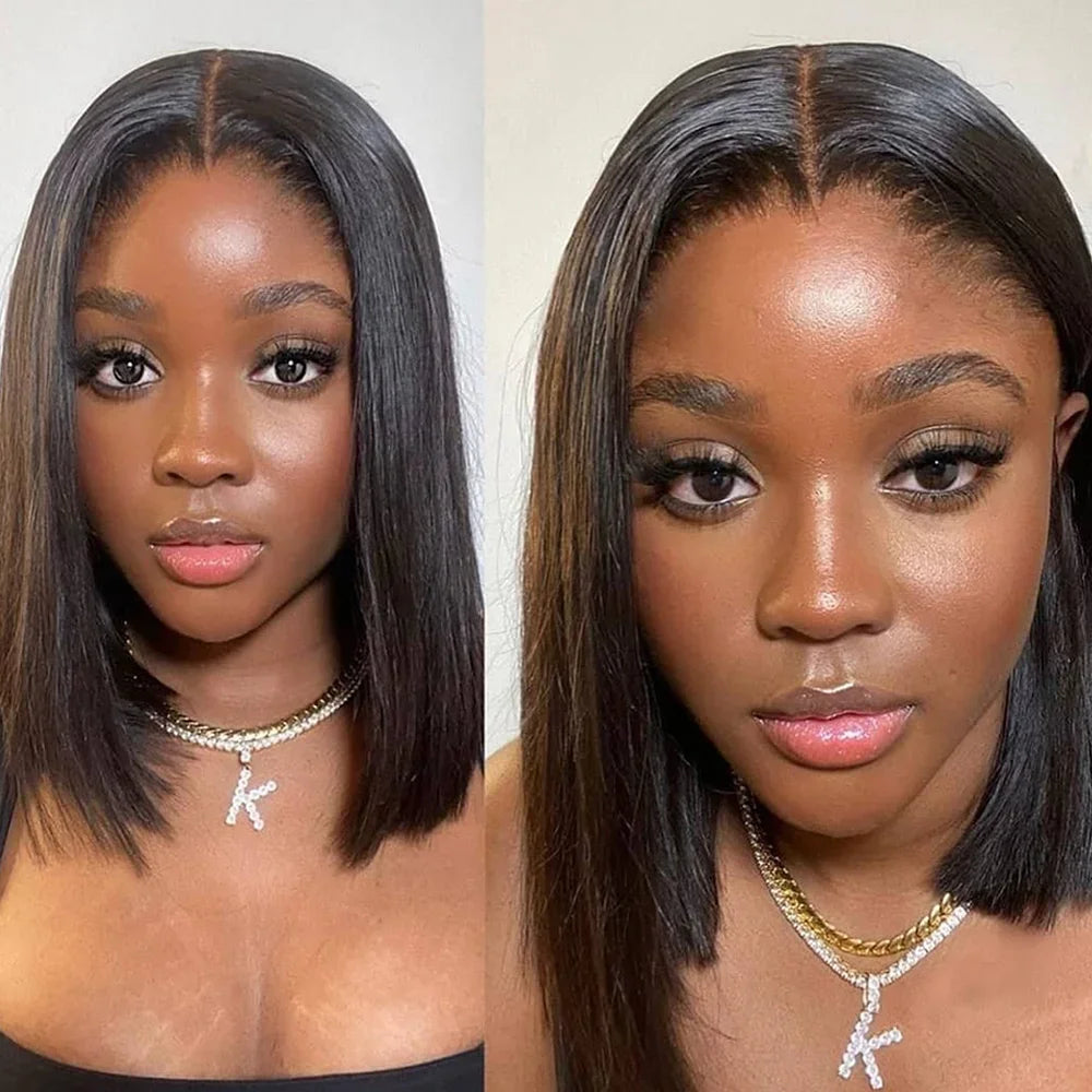 Wear and Go Glueless Wigs Human Hair PrePlucked Pre Cut 7x5 Straight Lace Closure Wigs Ready to Wear Wigs For Women 180 Density