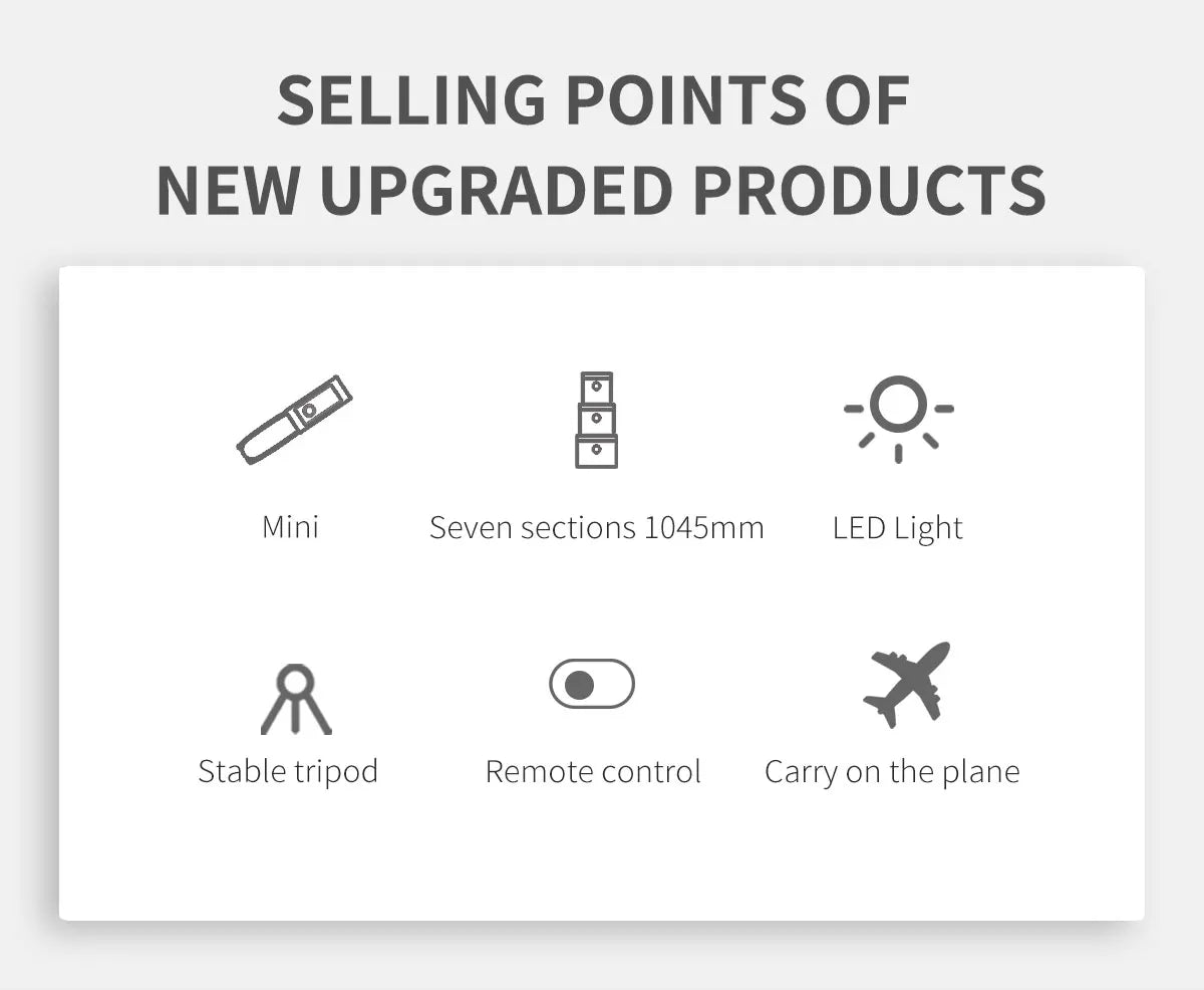 New LED Selfie Stick Foldable Wireless Bluetooth Selfie Stick Tripod with Remote shutter Fill Light Selfie Stck For Smart phone