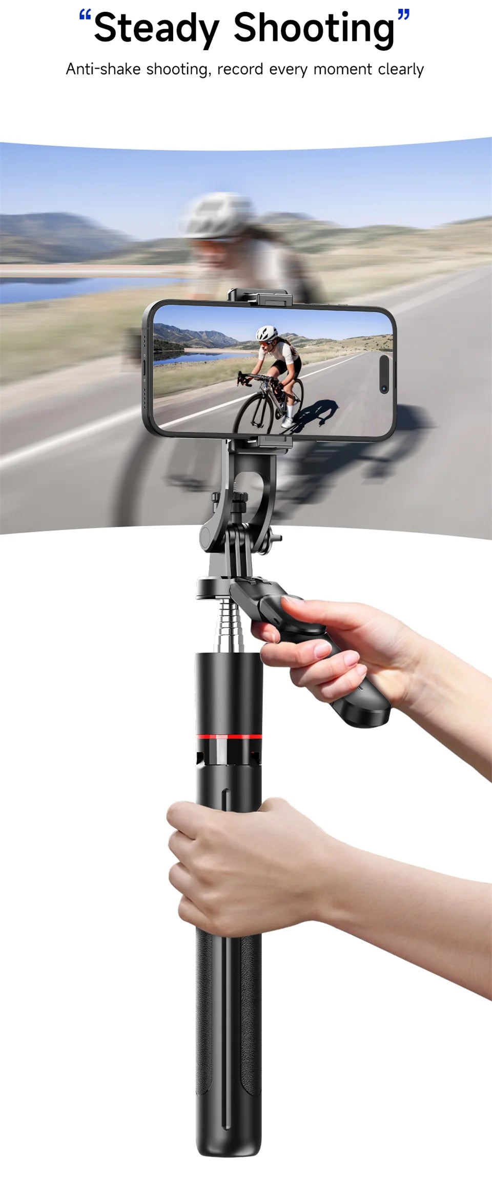 FANGTUOSI New 1.7M Wireless Selfie Stick Tripod Foldable Stand For Gopro Action Cameras Smartphones Balance Steady Shooting Live