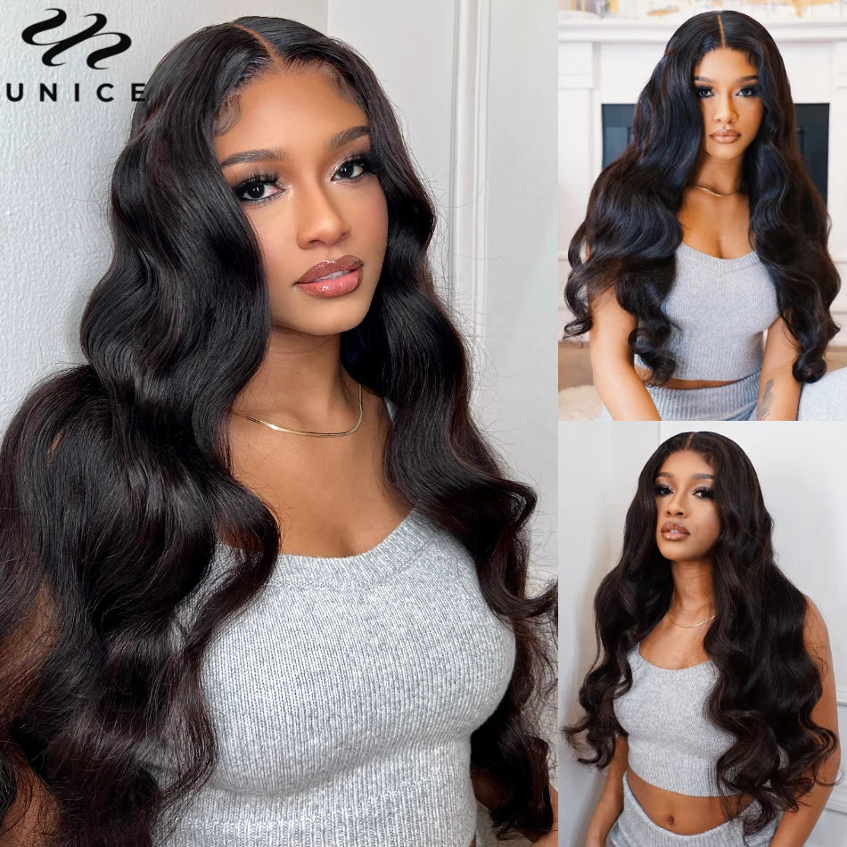 UNICE Hair Body Wave Human Hair Bundles 2/3/4 PCS With 13x4 Lace Frontal / 4X4 Lace Closure / 5x5 HD Lace Closure