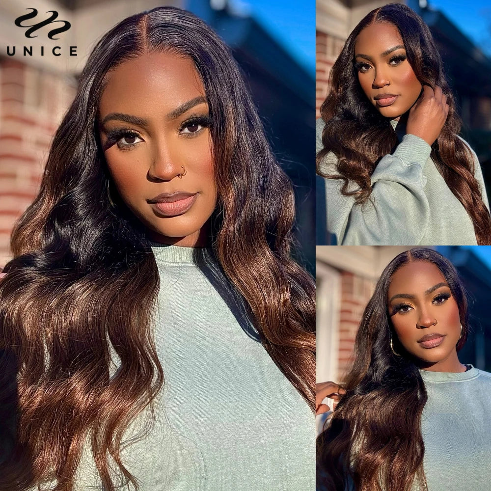 Unice Hair Chestnut Brown Loose Wave Wig 7x5 Lace Pre Cut Pre Bleached Glueless Wig Human Hair Ready To Wear Go Wig 150% Density