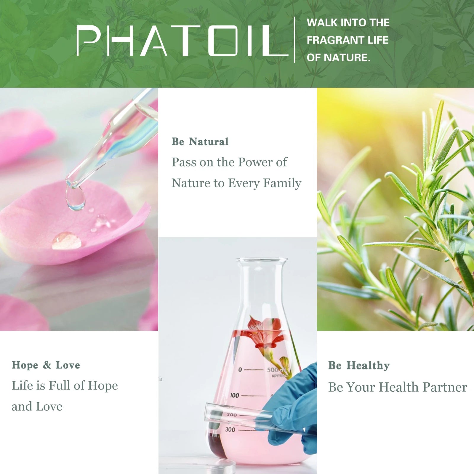 PHATOIL 100ML Spearmint Pure Natural Rose Essential Oils for Humidifier Diffuser Spa Massage Clove Bud Oregano Helichrysum