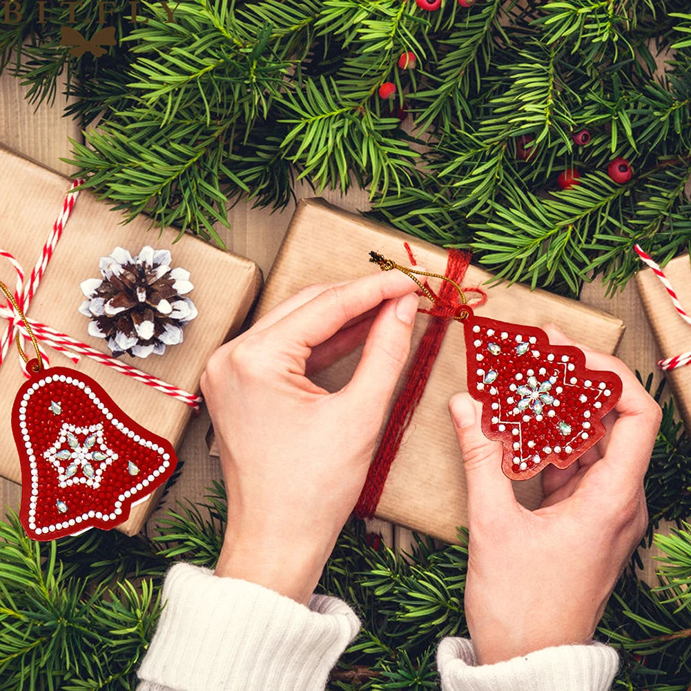 10-100pcs Special Shape Drill Christmas Tree Pendant Diamond Painting Pendant 5D DIY Christmas diamond Key Chain Kits Decor