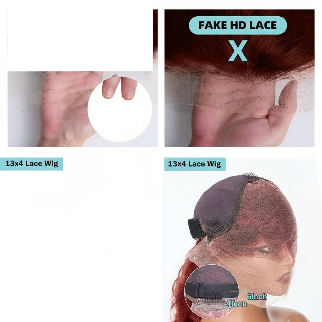 Premium 250% Density Auburn Reddish Brown Body Wave Lace Front Wig - 30-32 Inch Brazilian Human Hair HD Lace Wig