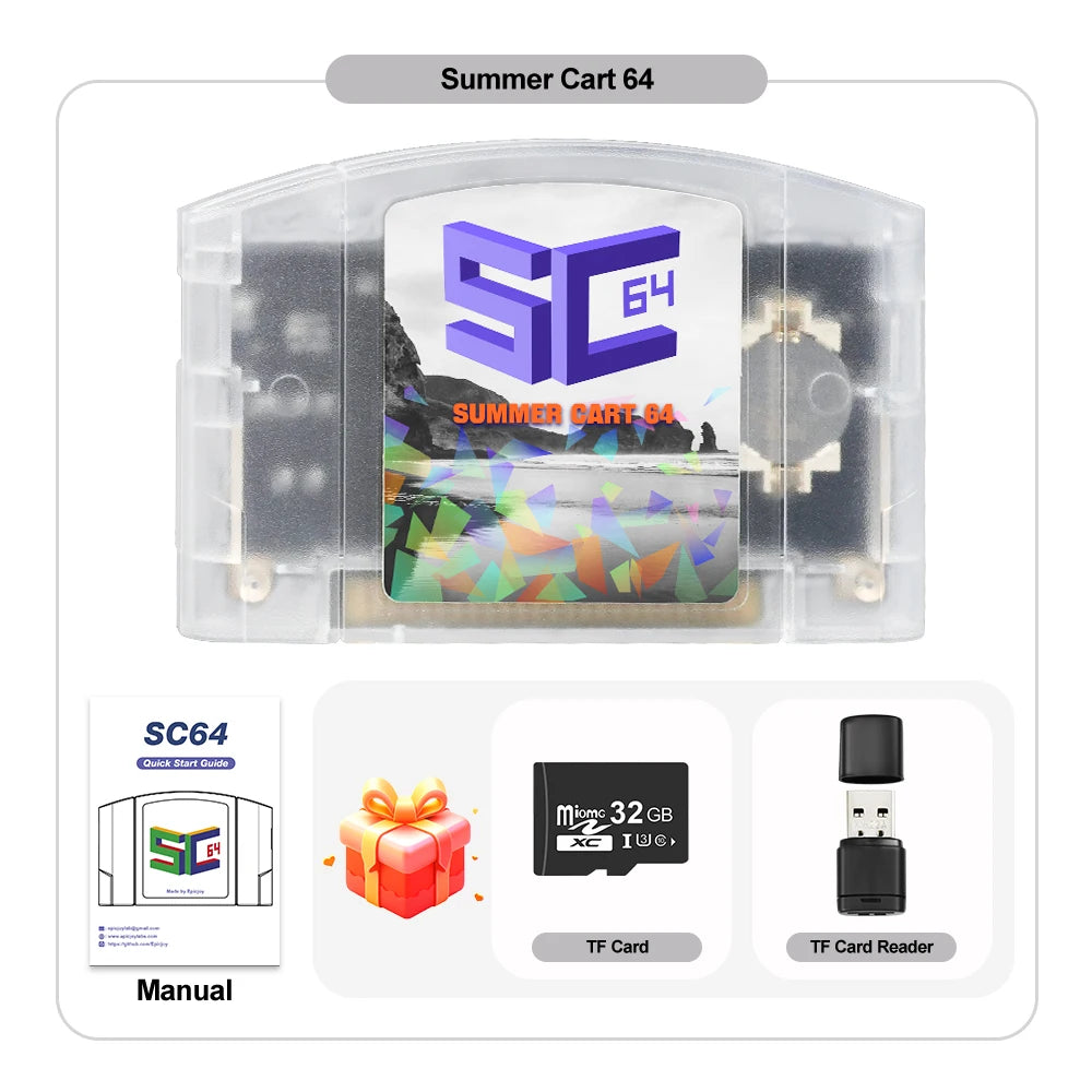 SummerCart64 Open Source N64 Game Card For Nintendo 64 Game Console With Simulator Function Compatibility 5400+ games