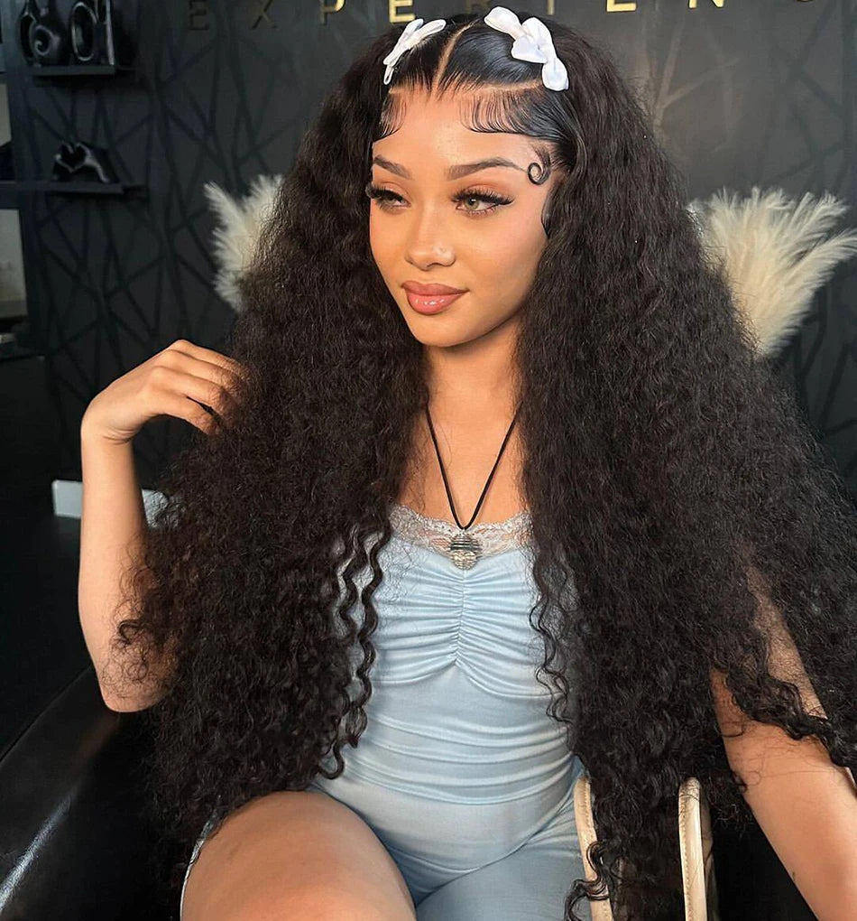 10A 13x6 HD Transparent Lace Front Human Hair Wigs Jerry Curly Malaysian Water Curly Wave Lace Frontal Human Hair Wigs For Women