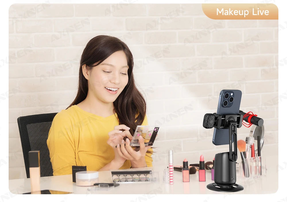 P05 AI Follow Gimbal 360 Rotation Face Tracking Stabilizer Filming Portable Desktop Cellphone Holder for Live/Photo