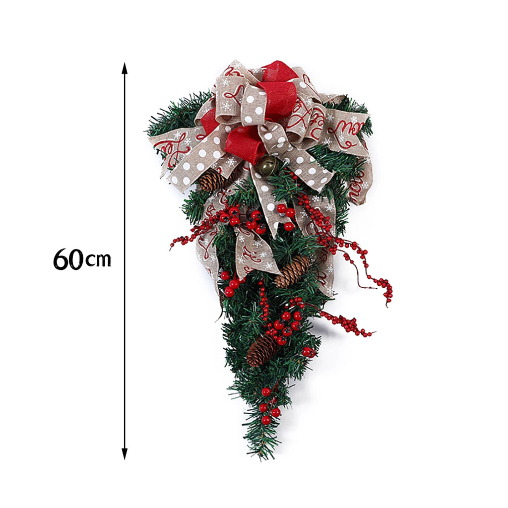 Voltsify Christmas Teardrop Swag Ribbon Bow Christmas Teardrop Swag