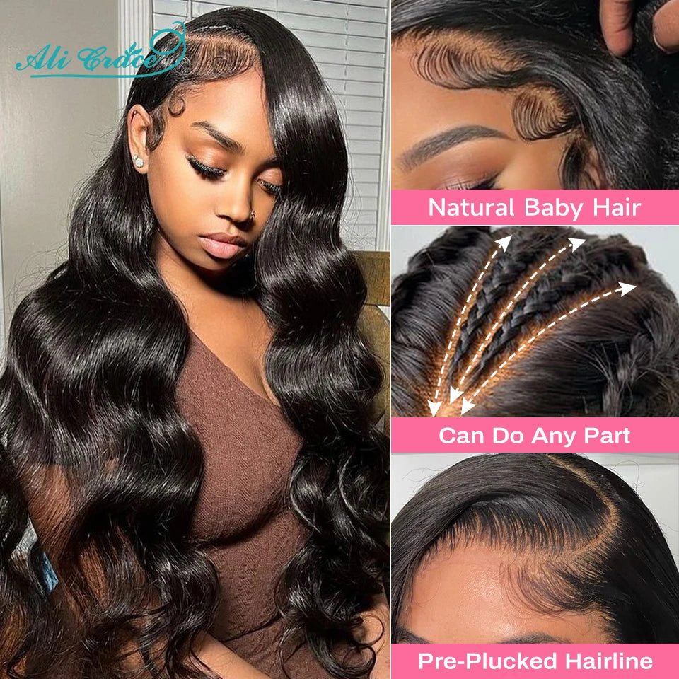 Ali Grace Pro-Series 13x6 Lace Front Wig Brazilian Body Wave Human Hair Wigs Pre-Plucked With Baby Hair 13x4 Lace Frontal Wigs