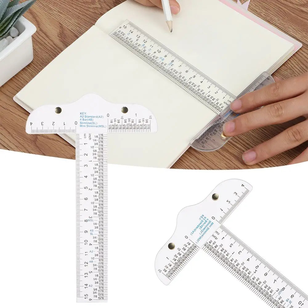 1PC Acrylic T-Square Ruler For Handtool In Both Inches And Metric Measurements Transparent Graduated Measuring Scale Rule