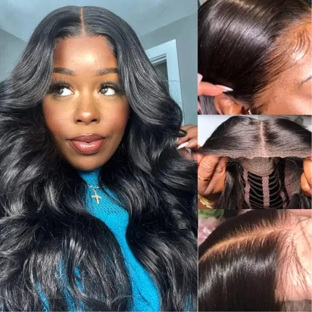 ISEE Hair Wear Go Body Wave Lace Front Wig Glueless Transparent Lace Closure Curly Human Hair Wigs Pre Cut PrePlucked Hair