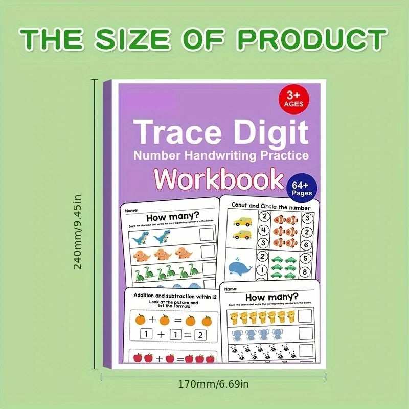 64 Pages Filled in With Numbers Logical Thinking Training Fun Math Exercise Book