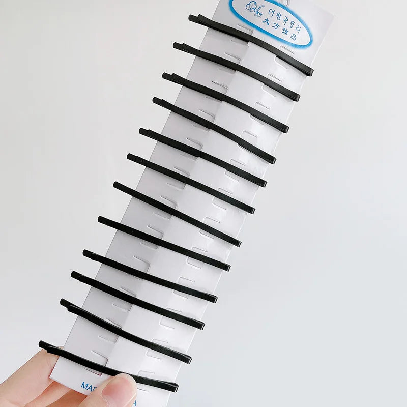 12Pcs/Set Black Barrettes BB Hair Clips Professional Hairpins Hair Accessories For Women Girls Styling Tool Headdress 5-8cm