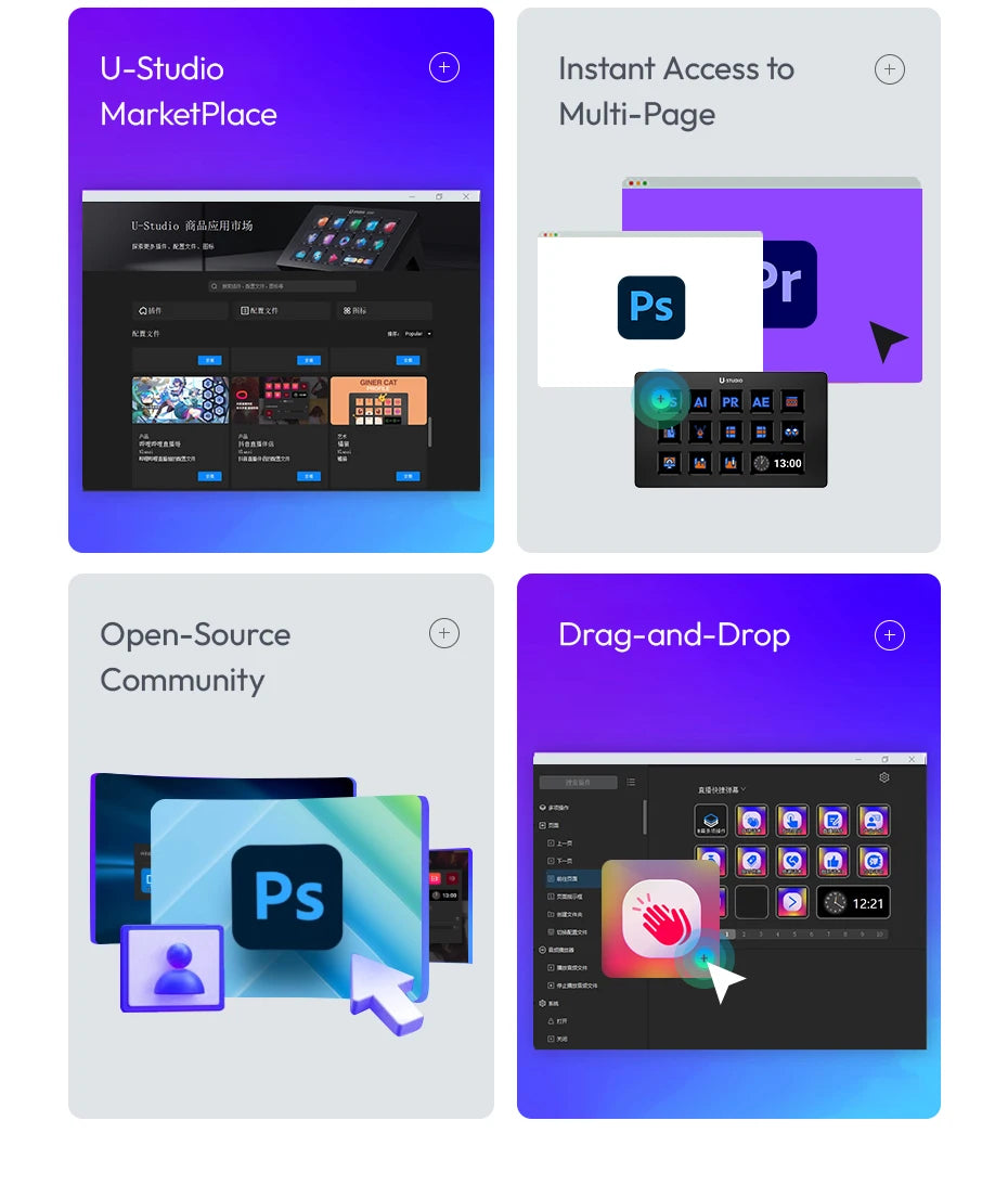 Ulanzi D200 Stream Deck Keyboard 13 LCD Keys All Customizable for Gaming Boardcast Livestreaming Office Content Creation YouTube