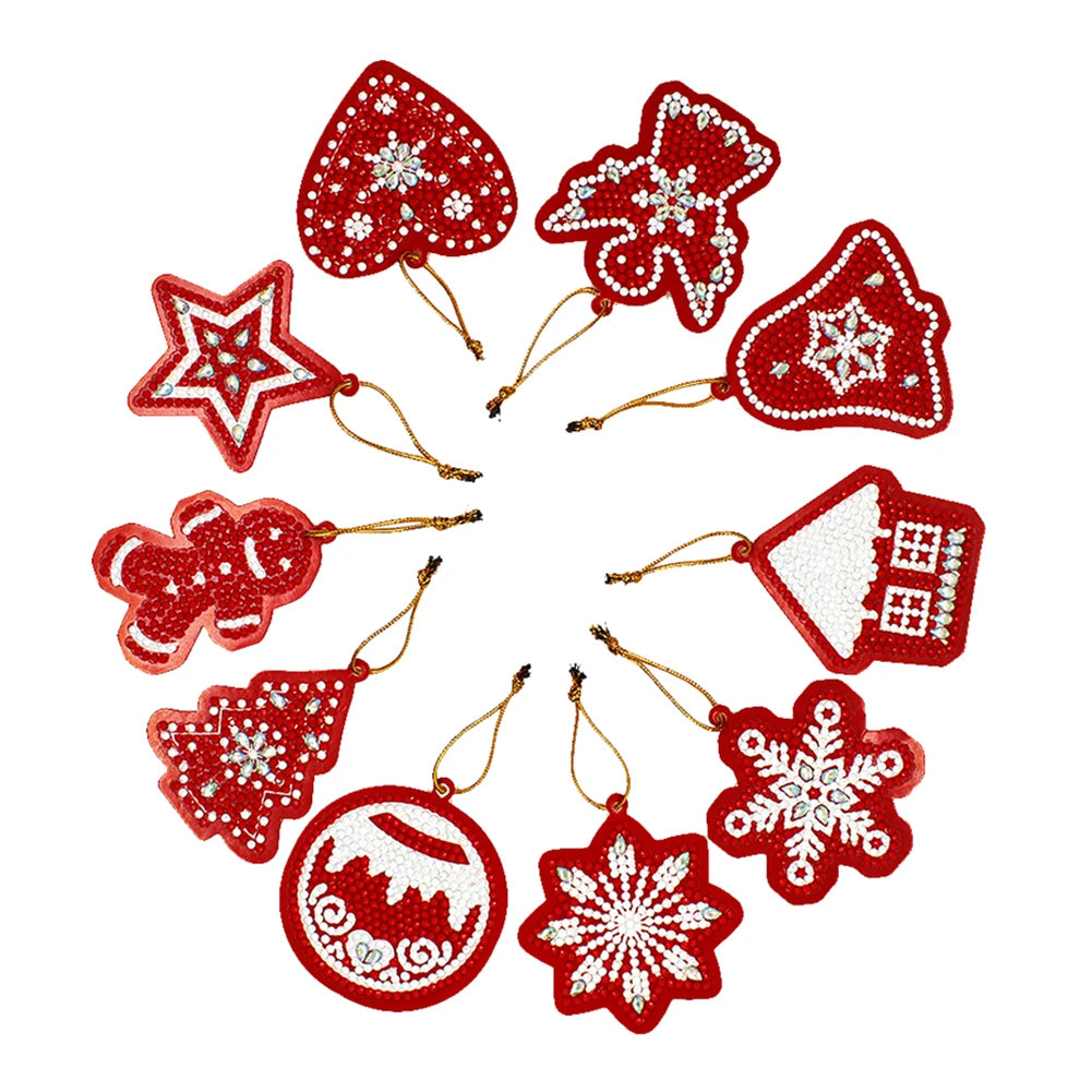 10-100pcs Special Shape Drill Christmas Tree Pendant Diamond Painting Pendant 5D DIY Christmas diamond Key Chain Kits Decor