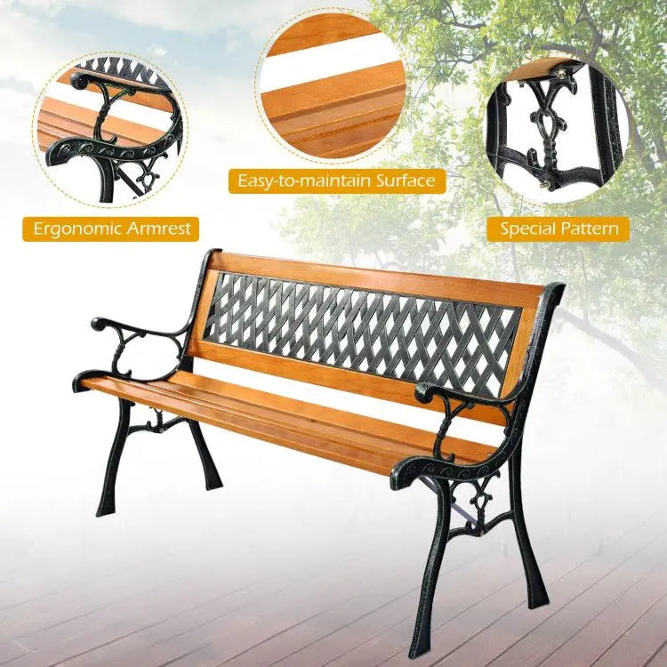 Cast Iron Outdoor Patio Bench