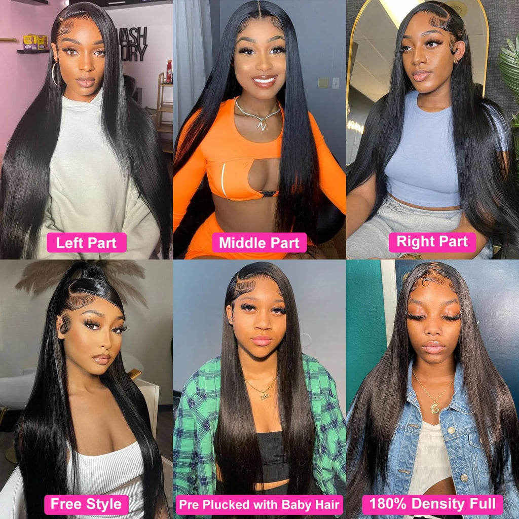 Queenlike Hair Real HD Lace Wig Raw Human Hair 13x4 Full Frontal Wigs Human Hair Straight HD Transparent Lace Human Hair Wigs