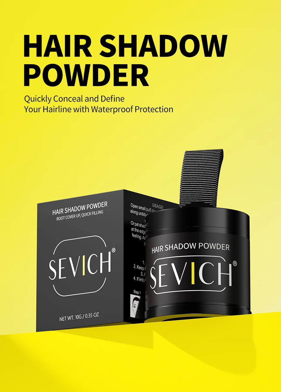 Sevich 10g Hairline Powder Hair Fiber Powder Capillary Filling Hair Shadow Waterproof Hairline Edge Control Makeup Concealer