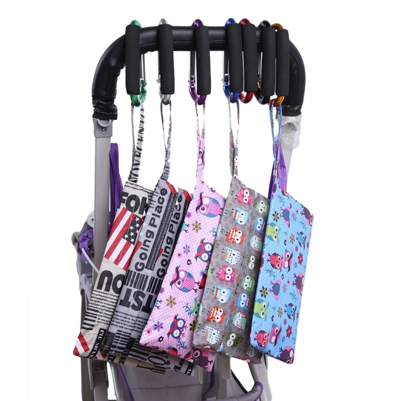Large Carabiner Stroller Hooks Organizer Aluminum D Ring Spring Snap Keychain Clip Carry Handle for Hanging Purses Shopping Bags