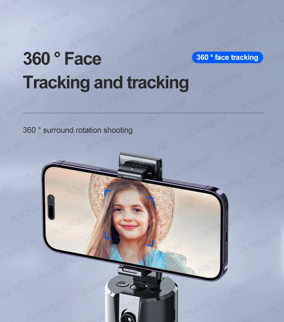 P02 Auto Face Tracking Stand 360° Rotation Phone Holder Desktop Following Gimbal Stabilizer for Smartphone Live Vlogging Video