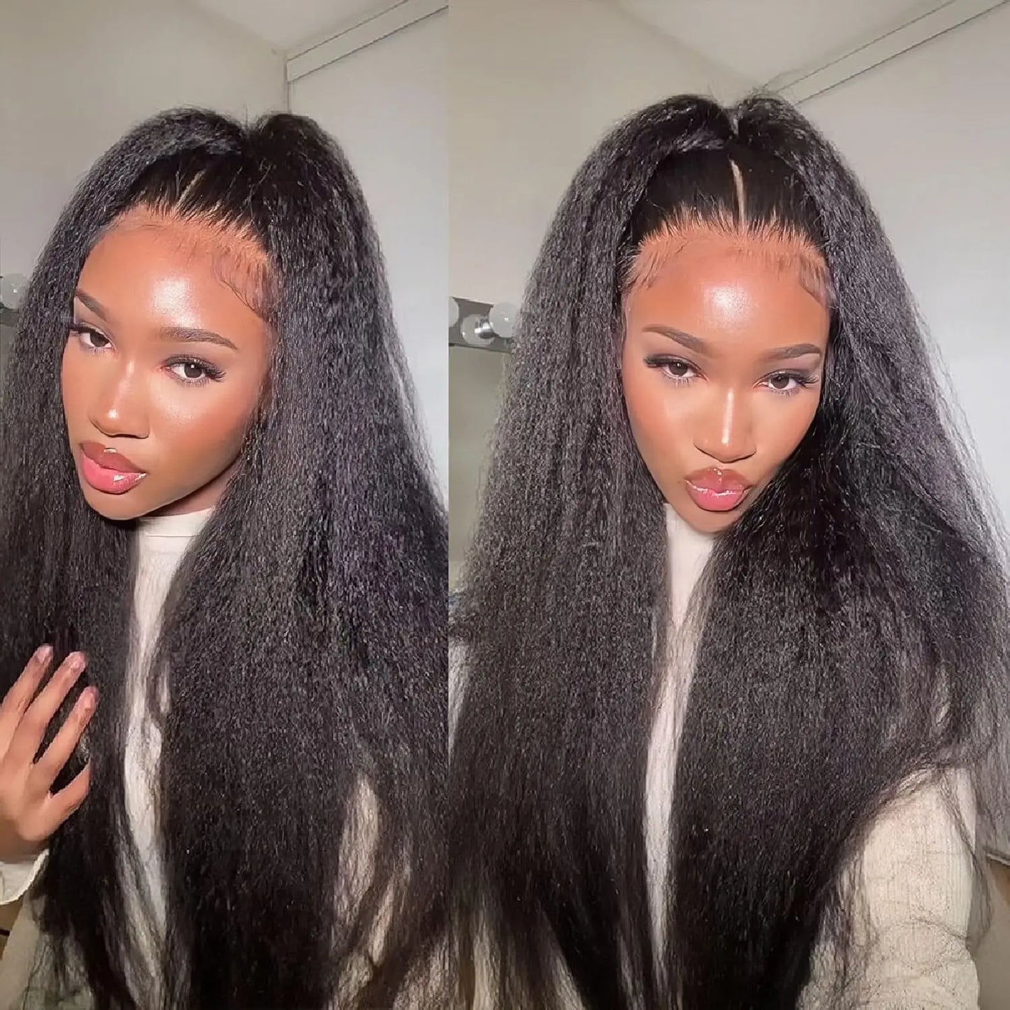 250D Invisible Strap Lace Wig Human Hair 360 Full Lace Front Human Hair Wig Kinky Straight Lace Frontal Wig Glueless Wigs