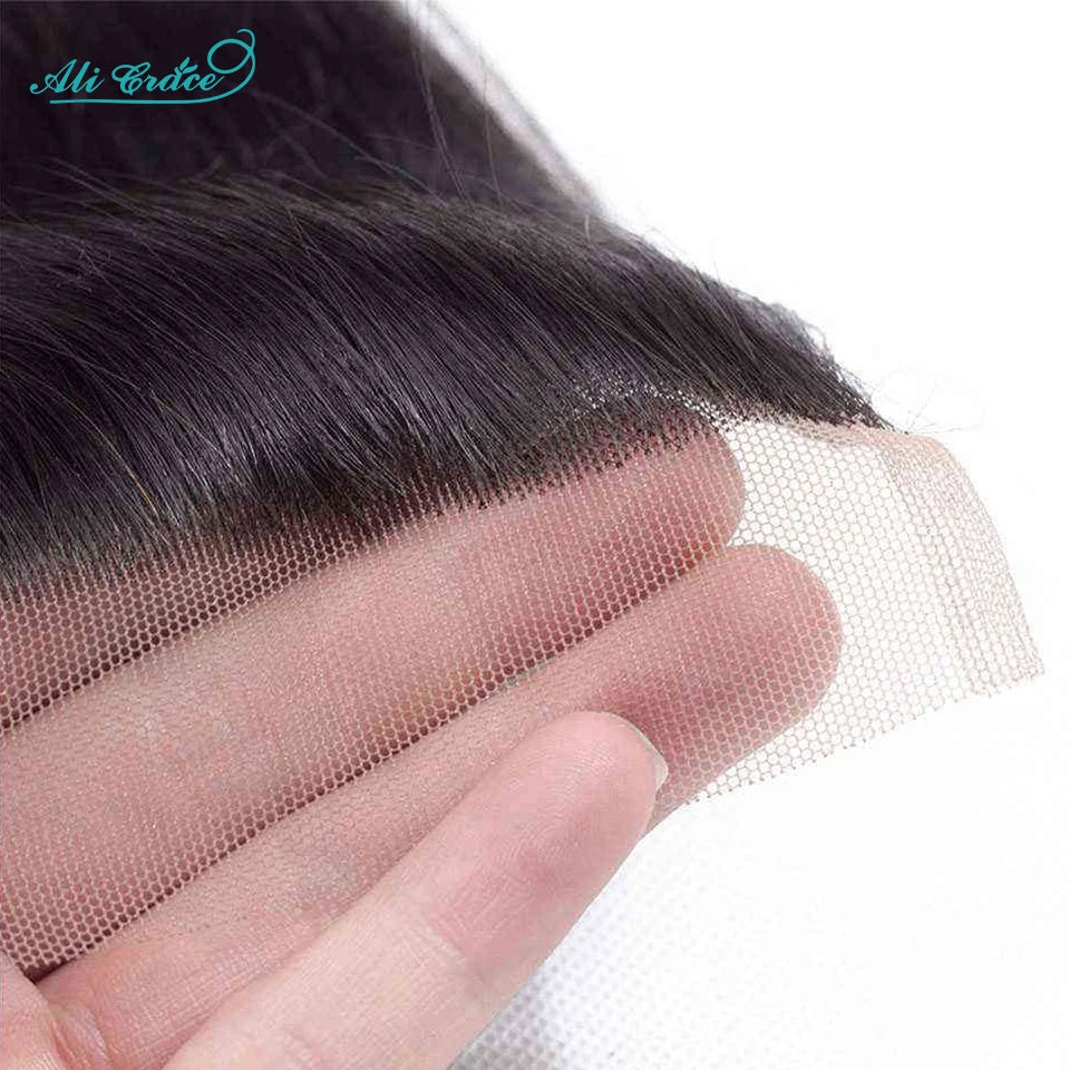 Ali Grace Body Wave Bundles With Closure Brazilian 3 Bundles With 4x4 Transparent HD Lace Closure Human Hair With Closure