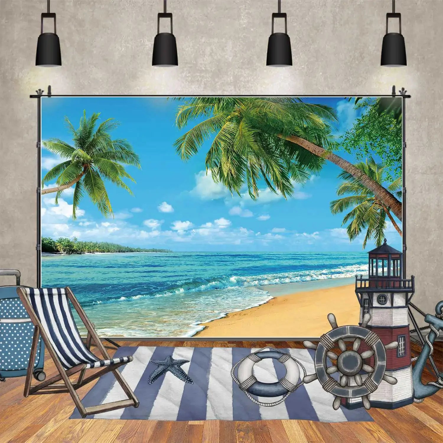 MOON.QG Tropical Summer Beach Background Photography Sunset Ocean Backdrop Newborn Photozone Wedding Accessories Shooting Props