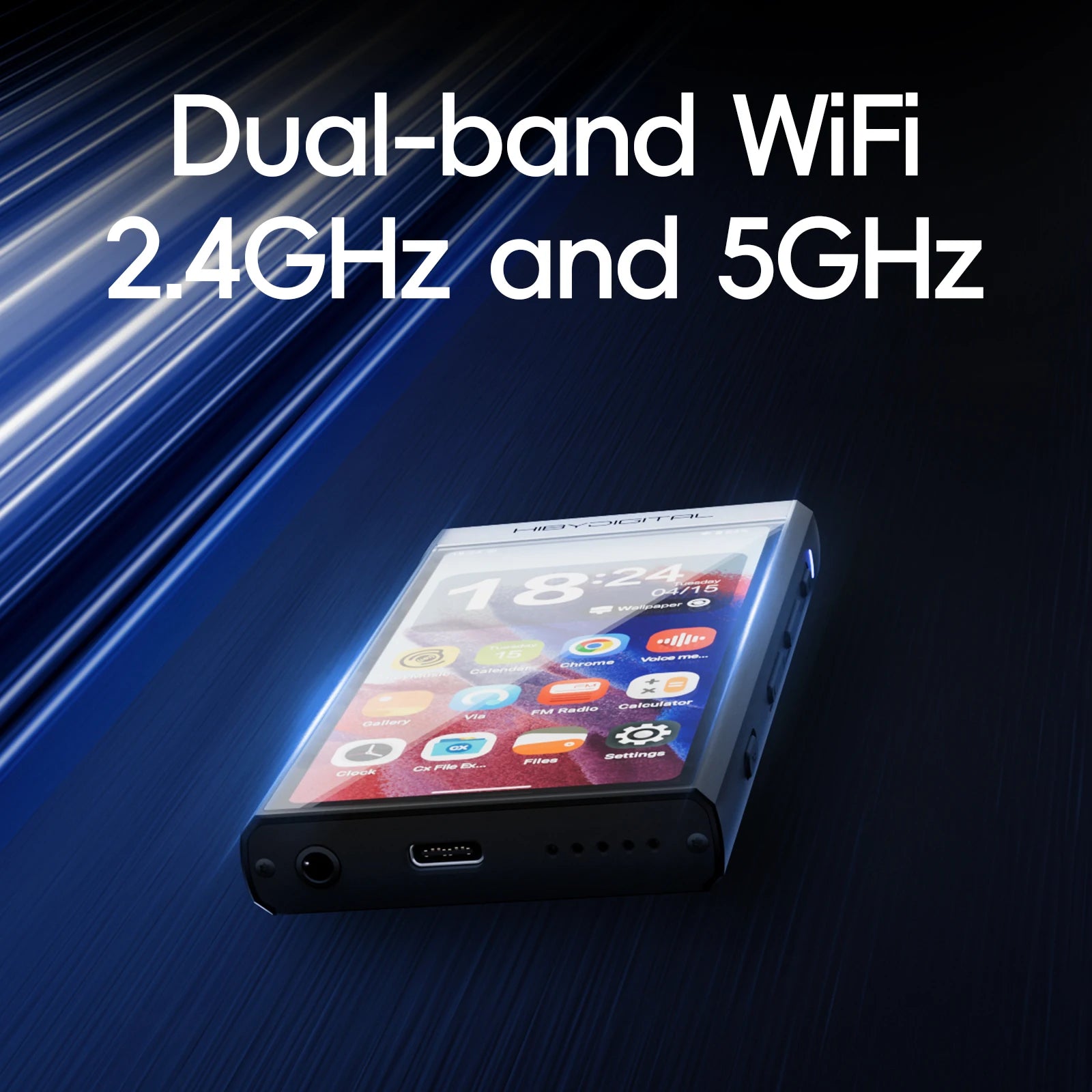 HiBy Digital M300 Android 13 Music Player MP3 HiFi Audio Bluetooth WiFi DSD256 FM Radio Dual Mic Built-in Speaker IPS 29hr 128GB