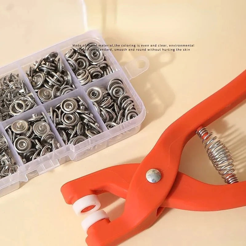 50sets Plier Tool Set Snap Button Kit Pliers Metal Press Studs Tool DIY Clothing Sewing Button Installation Tool Sewing Accessry