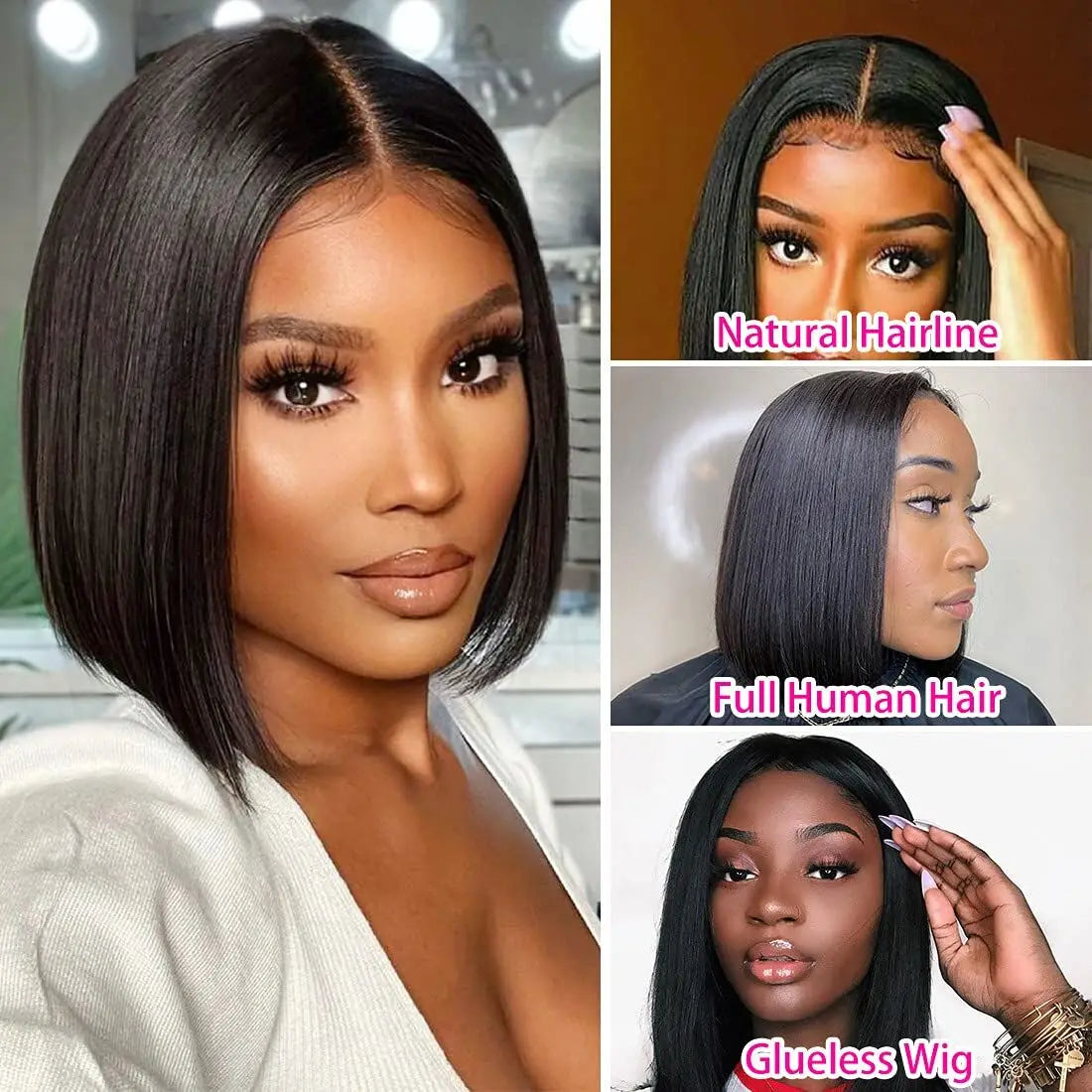 ISEE Hair Wear Go Glueless Bob Wig Straight Lace Front Human Hair Wigs 6X4 HD Transparent Pre Cut PrePlucked Wig Ready To Wear
