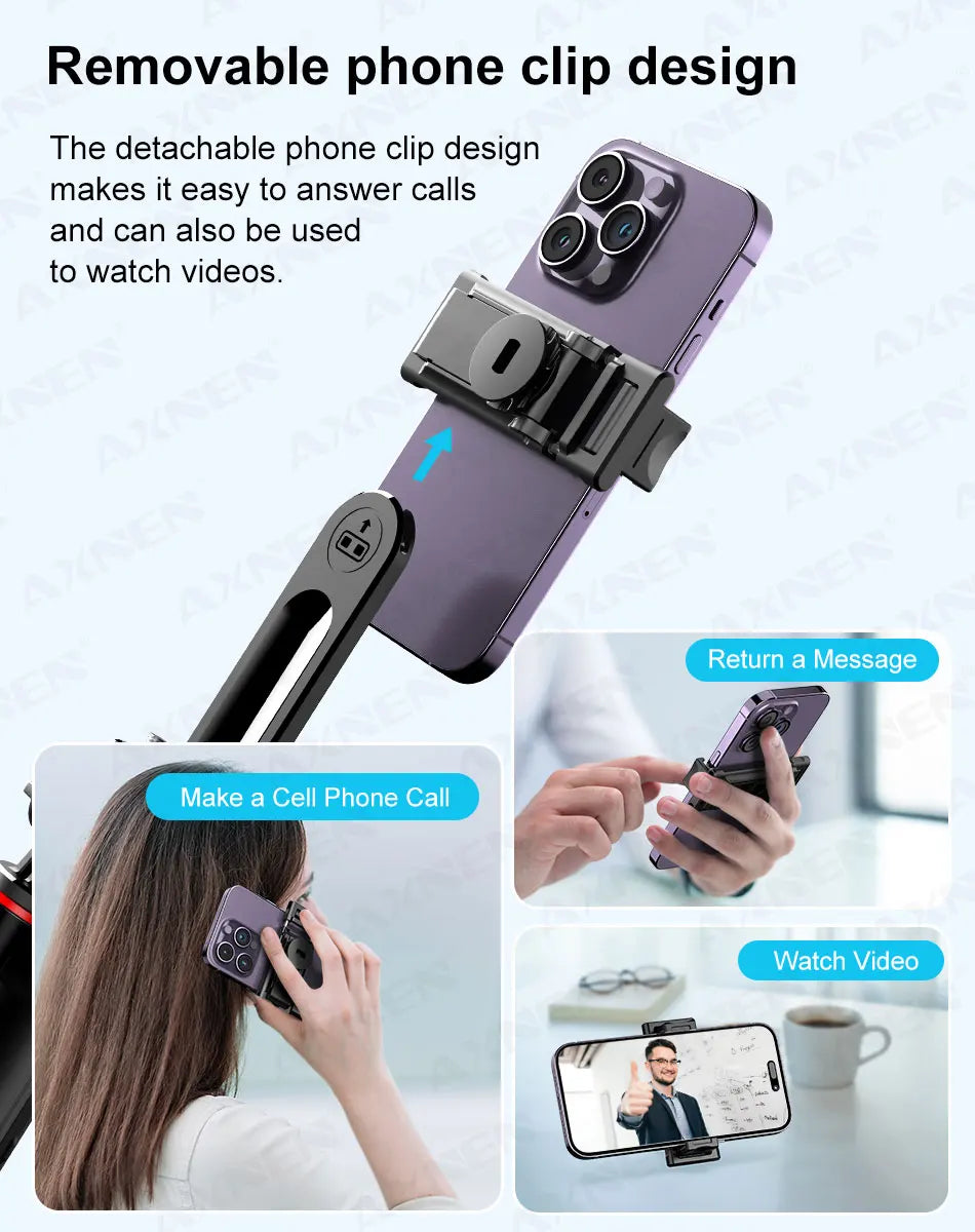 AXNEN Mobile Phone Tripod C12/C13 Tipods for Cellphone Gopro Action Camera, 1325mm Stand with Wireless Bluetooth Remote for Live