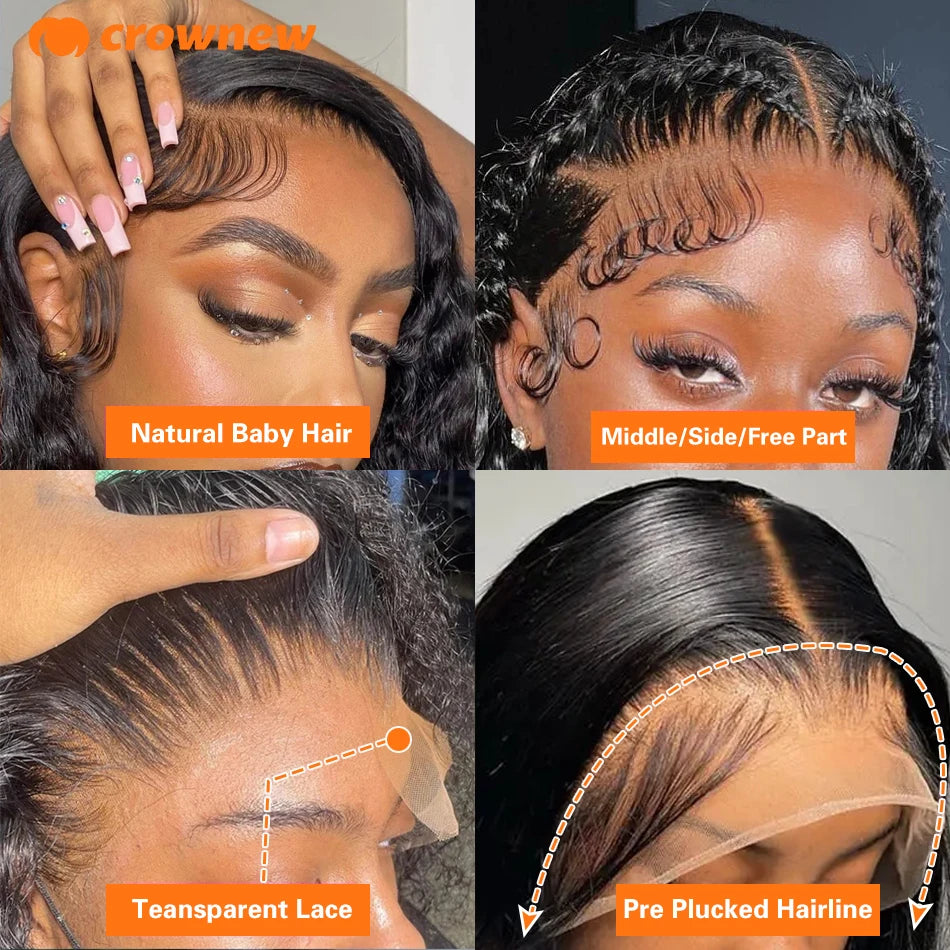 4C KinKy Edges Curly Baby Hair Natural Hairline Curly Lace Front Human Hair Wig 13X4 Hd Lace Front Human Hair Wig Preplucked Wig