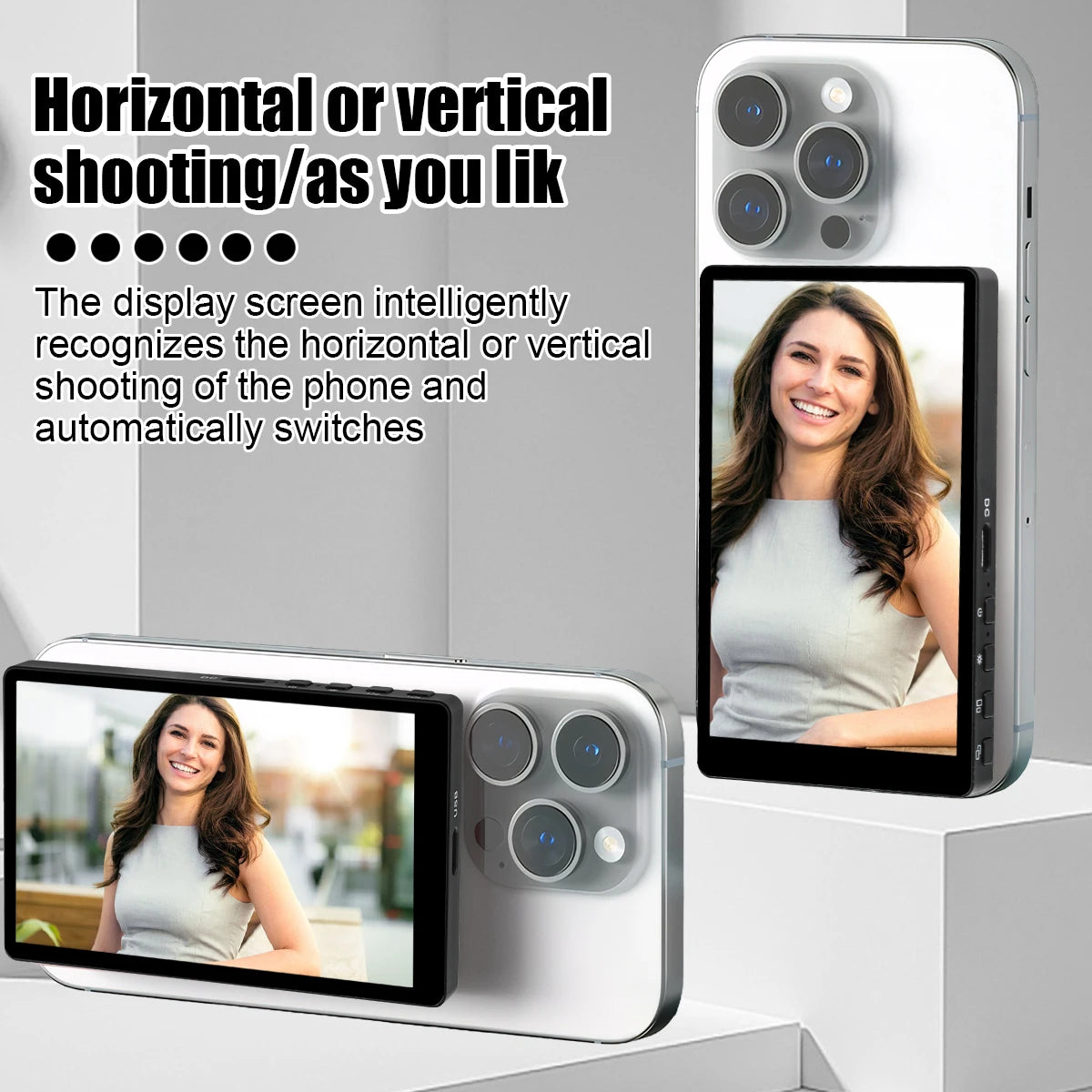 Mobile Phone Wireless Magnetic Selfie Monitor Screen For Smartphone Vlog Live Stream Video Recording for iPhone Android phone