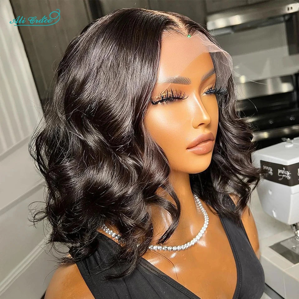 Ali Grace Body Wave Bob Wig Brazilian Hair 13x4 Lace Frontal Human Hair Wigs For Women Preplucked Short Bob Lace Wigs Body Wave