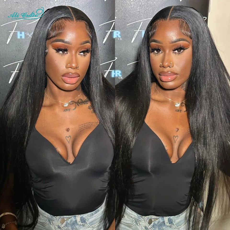 AliGrace Pro-Series Straight Hair 5x6 Lace Closure Wig 30 Inch Straight Remy Human Hair Wigs Pre-Plucked Longer and Thicker Wigs