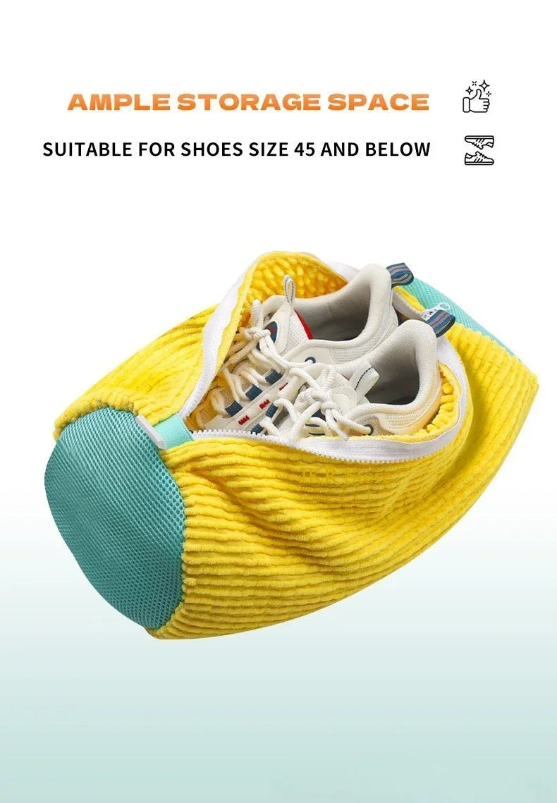 2/1PCS Shoe Washing Bag Washing Machine Laundry Bags with Zipper Closure Shoes Cleaning Bags Shoes Laundry Fluffy Fibers Sneaker