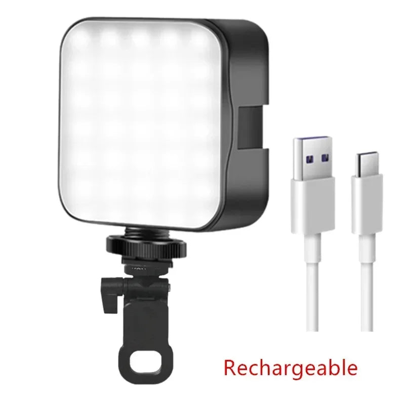 Pocket LED Selfie Light for IPhone Samsung IPad Mobile Phone Laptop Clip Ring Flash Fill Video Photo Ringlight Photography Lamp