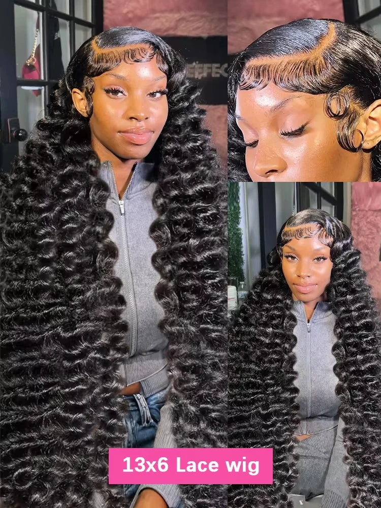 30 36 40 Inch Loose Deep Wave 13x4 13x6 HD Lace Frontal Wig 100% Brazilian Curly Lace Front Human Hair Wig Preplucked