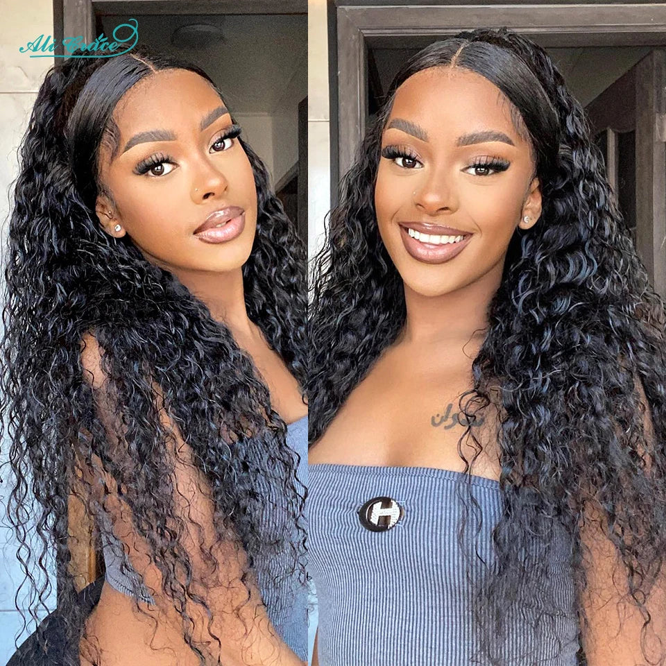 ALI GRACE Brazilian Water Wave Hair Bundles 100% Human Hair Weaving Remy Hair Extensions Water Wave3/4 Hair Bundle Fast Shipping